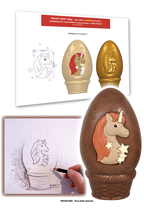 Step in creating the Confiserie Rohan unicorn egg